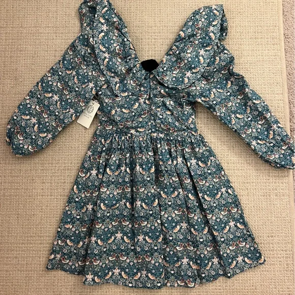 Tuckernuck Hyacinth House Ruffle Collar Birdsong Mini Dress - Picture 6 of 7